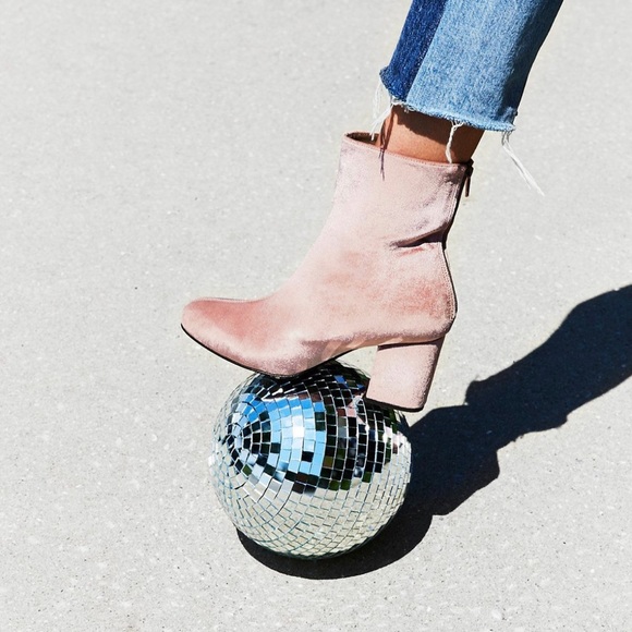 Free People Shoes | Free People blush velvet booties - Picture 2 of 7